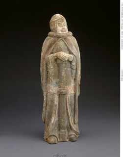 Military Official with Long Sword, Northern Wei dynasty (386-535), c. 500/525. Creator: Unknown.