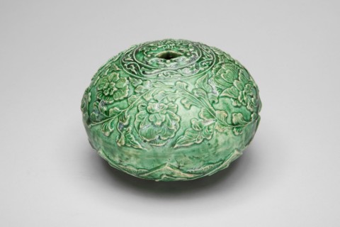 Ocarina (Whistle) with Scrolling Flower Heads, Lotus Leaves..., Ming dynasty (1368-1644). Creator: Unknown.