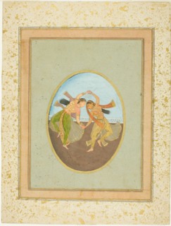 Two Girls Performing Kathak, 18th century. Creator: Unknown.
