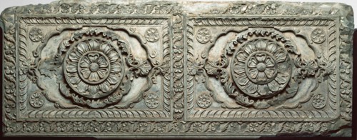 Architectural relief panel with floral design, , 18th century. Creator: Unknown.
