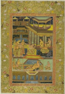 Lovers in a Zenana Garden at Night, 17th/18th century. Creator: Unknown.