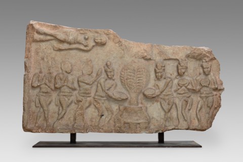 Veneration of the Bodhi Tree, 3rd century. Creator: Unknown.