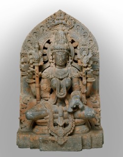 Four-Armed Sarasvati, Goddess of Learning, Seated in Lotus Position..., Hoysala period, 12th cent. Creator: Unknown.