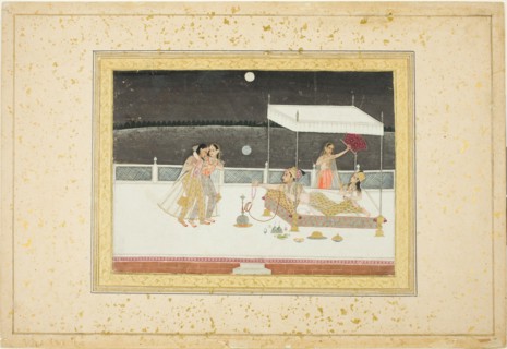 Seduction Scene on a Terrace by Moonlight, 18th century. Creator: Unknown.