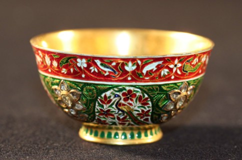 Cup with Blossoms and Peacocks, 18th century. Creator: Unknown.