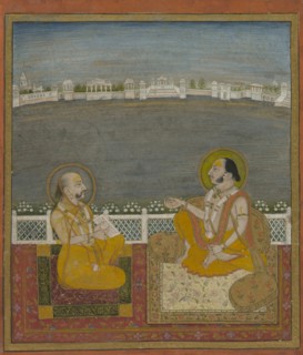 Tilkayat Dauji II Maharaj with a Visitor, c. 1825. Creator: Unknown.