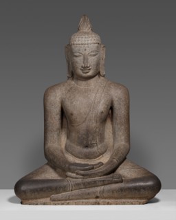Buddha Shakyamuni Seated in Meditation (Dhyanamudra), Chola period, about 12th century. Creator: Unknown.