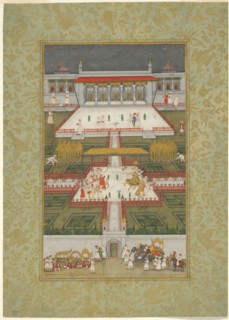 Ruler Entertained by Dancers in a Paradise Garden, Late 18th century. Creator: Unknown.