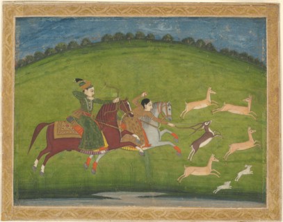 Prince and Princess Hunting Blackbuck, mid-18th century. Creator: Unknown.