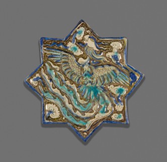 Star-Shaped Tile with Phoenix, Ilkhanid dynasty (1256-1353), late 13th century. Creator: Unknown.