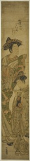 The Courtesan Matsukaze of the Matsubaya and Her Attendant, c. 1776/81. Creator: Isoda Koryusai.