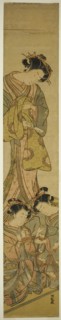The Courtesan Segawa of Matsubaya Watching Her Attendants Play Cat's Cradle, c. 1773/75. Creator: Isoda Koryusai.