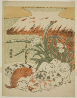 Puppies in the Snow, c. 1773. Creator: Isoda Koryusai.