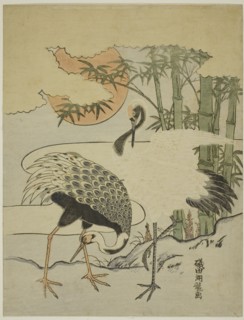 Cranes and Bamboo, c. 1774. Creator: Isoda Koryusai.