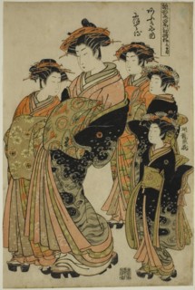 The Sixth Month (Minazuki): Nioteru of the Ogiya, from the series "Models for..., c. 1777/78. Creator: Isoda Koryusai.