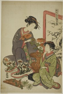 The Ninth Month (Choyo), from the series "A Fashionable Parody of the Five..., c. 1776/81. Creator: Isoda Koryusai.