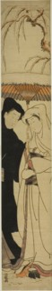 Couple Sharing an Umbrella Under the Snow, c. 1771. Creator: Isoda Koryusai.