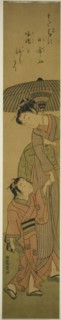 Woman and Child Under a Parasol, c. 1772. Creator: Isoda Koryusai.