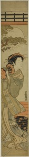 Courtesan Playing a Hand Drum, c. 1775. Creator: Isoda Koryusai.