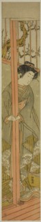 Young Woman Looking out from a Parlor, c. 1776. Creator: Isoda Koryusai.