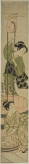 Women Washing Clothes at Well, c. 1764/75. Creator: Isoda Koryusai.