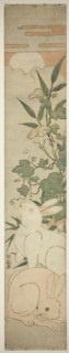 Morning-Glories, Rabbits, and Moon, c. 1780. Creator: Isoda Koryusai.