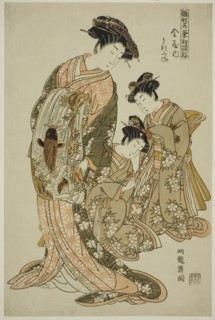 Ukifune of the Kanaya, from the series "Models for Fashion: New Designs as Fresh as..., c. 1776. Creator: Isoda Koryusai.