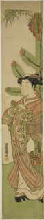 Courtesan in Front of New Year's Decoration of Pine and Bamboo, c. early 1770s. Creator: Isoda Koryusai.
