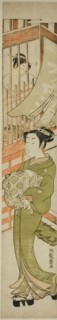 Young Woman Emerging from a Bathhouse, c. 1772. Creator: Isoda Koryusai.