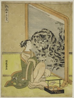 Tiger, from the series "Fashionable Twelve Signs of the Zodiac (Furyu juni shi)", c. 1770/72. Creator: Isoda Koryusai.