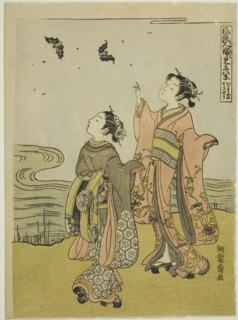 Young Woman in the Glow of Sunset (Musume no sekisho), from the series "Eight..., c. 1770/72. Creator: Isoda Koryusai.