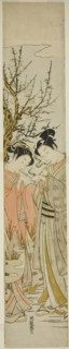 Couple Lighting Pipes Under a Plum Tree, c. 1772. Creator: Isoda Koryusai.