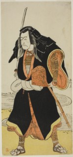 The Actor Ichikawa Danjuro V, Probably as Ise no Saburo Disguised as Sanjo Uemon..., c. 1784. Creator: Katsukawa Shunko.