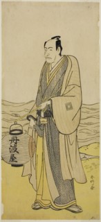 The Actor Ichikawa Danjuro V as Tambaya Suketaro in the Play On'ureshiku Zonji Soga..., c. 1790. Creator: Katsukawa Shunko.