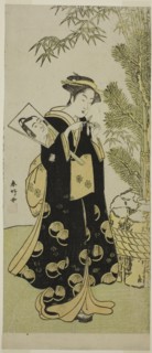 The Actor Segawa Kikunojo III as Otora in the Play Ume-goyomi Akebono Soga..., c. 1780. Creator: Katsukawa Shunko.