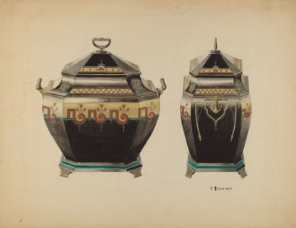 Toleware Coal Vase, c. 1938. Creator: Robert Stewart.