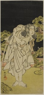 The Actor Ichikawa Yaozo II as Soga no Dozaburo (?) in the Play Kamuri Kotoba Soga no..., c1776. Creator: Katsukawa Shunko.