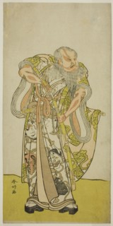 The Actor Sakata Hangoro II as Hige no Ikyu in the Play Shida Yakata Yotsugi no Hikibune..., c1782. Creator: Katsukawa Shunko.