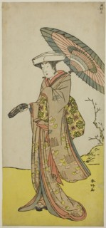 The Actor Nakayama Kojuro VI as Chinzei Hachiro Tametomo Disguised as Lady Hotoke., c. 1785. Creator: Katsukawa Shunko.