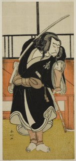 The Actor Nakamura Nakazo I as Aso no Matsuwaka (?) in the Play Iro Moyo Aoyagi...c. 1775.  Creator: Katsukawa Shunko.