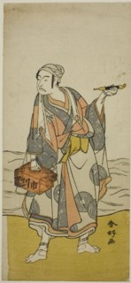 The Actor Ichikawa Yaozo II as the Boatman Jirosaku in the Play Oyafune Taiheiki..., c. 1775. Creator: Katsukawa Shunko.