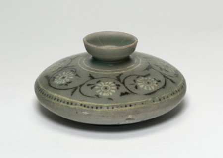 Oil Bottle with Chrysanthemum Flower Heads, Korea, Goryeo dynasty, late 12th/13th century. Creator: Unknown.