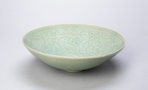 Lobed Bowl with Hibiscus and Floral Medallion, South Korea, Goryeo dynasty (918-1392), 12th century. Creator: Unknown.