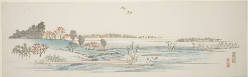 Yuhigaoka, from an untitled series of famous views of the Edo suburbs, c. 1839/40. Creator: Ando Hiroshige.