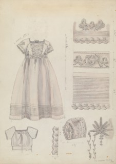 Embroidered Dress & Mull Cap, 1936. Creator: Ella Josephine Sterling.