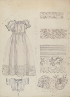 Embroidered Christening Robe & Cap, 1936. Creator: Ella Josephine Sterling.