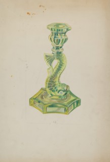 Dolphin Candlestick, c. 1935. Creator: Ella Josephine Sterling.