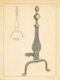 Andiron (one of pair), c. 1936. Creator: Jack Staloff.