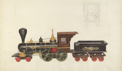 Toy Locomotive, c. 1936. Creator: Alice Stearns.