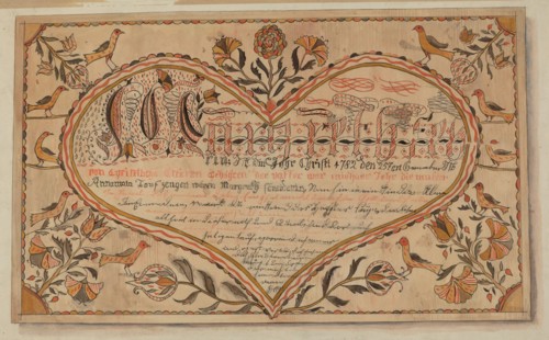 Fractur: Christening Certificate, c. 1936. Creator: Ella Josephine Sterling.
